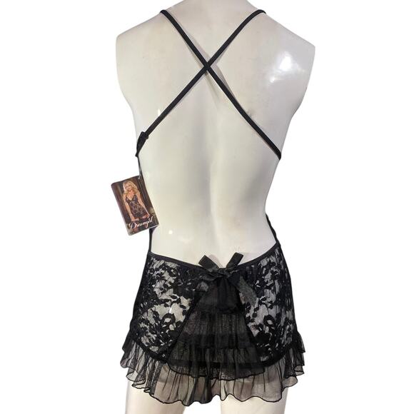Hustler Hollywood Dreamgirl Black Lace Lingerie Slip Small (Retro 2014) NWT - Picture 2 of 5